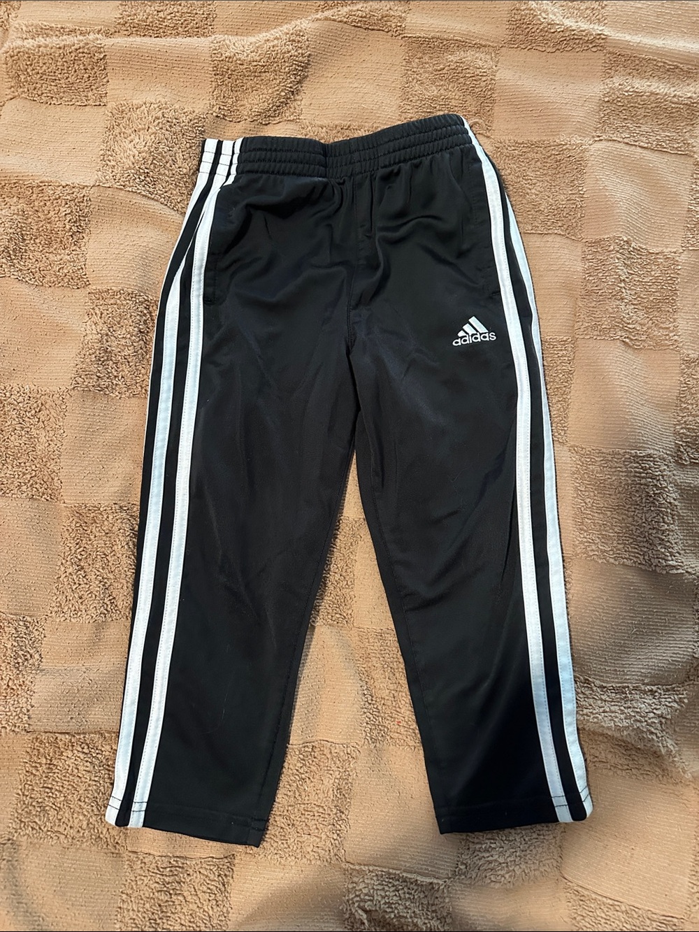 adidas Black Jogger Pants with White Side Stripes